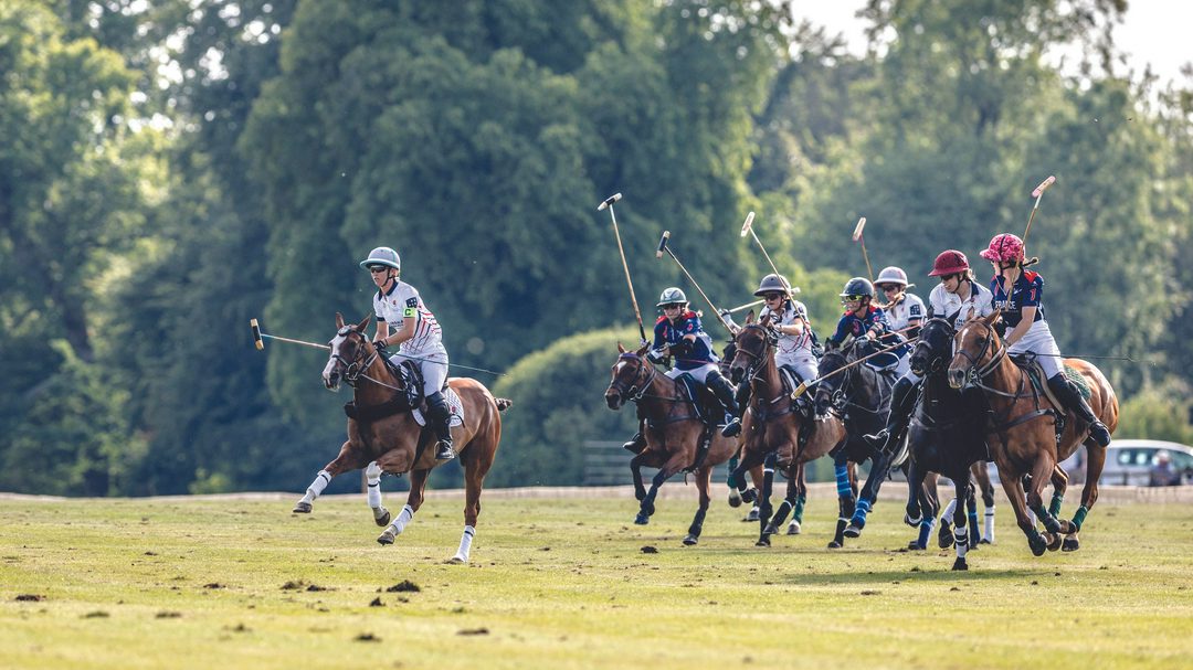 Game of polo with Milly Hine out in front for Young England