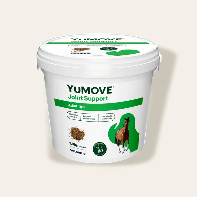 a tub of standard YuMOVE Joint Support for Adult Horses 1.8kg