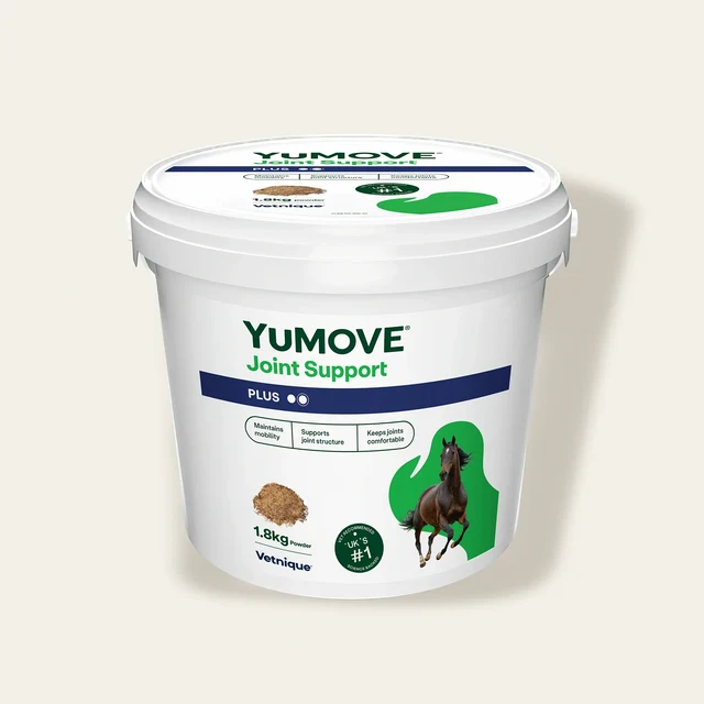 A tub of YuMOVE Joint Support PLUS for Adult Horses 1.8kg