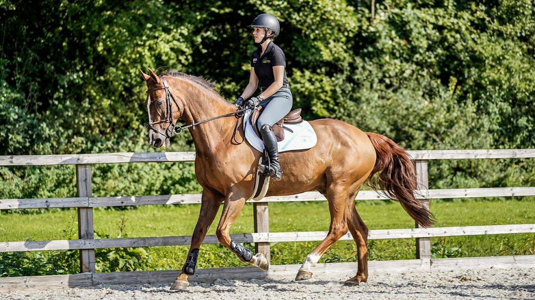 Charly Edwards demonstrates the collected canter