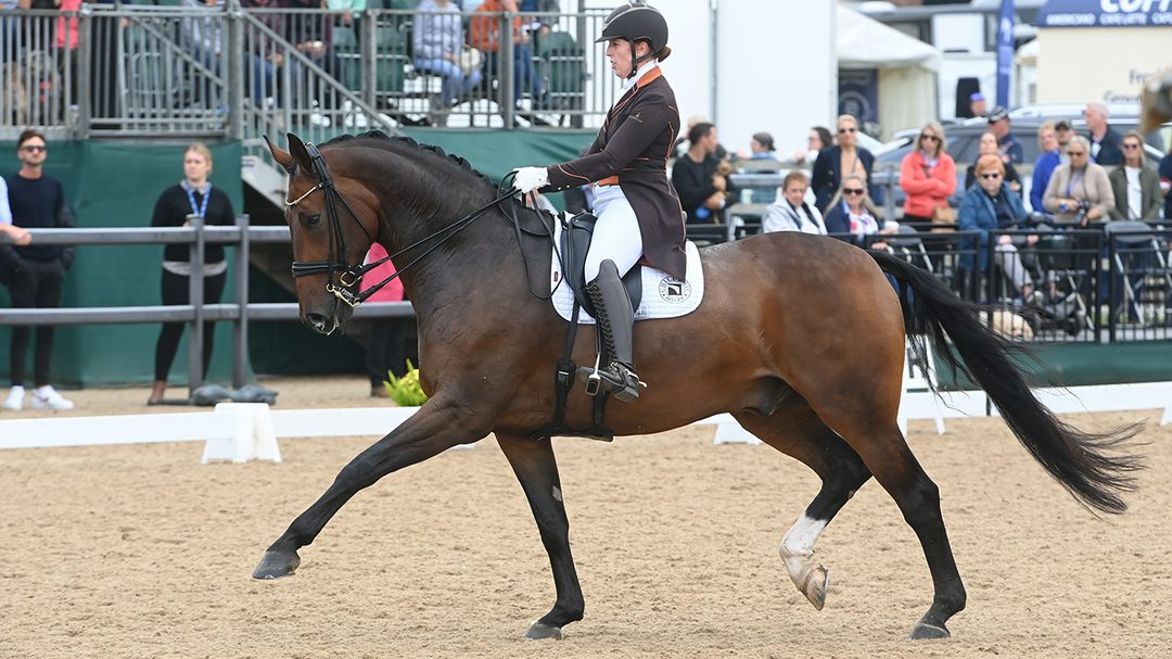 Becky Moody wins the grand prix freestyle with Jagerbomb at the 2023 National Dressage Championships