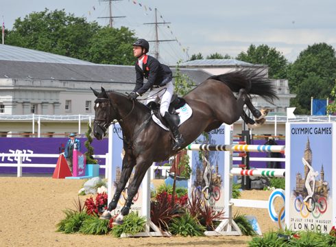 Ben Maher and Tripple X III winning team gold at the London 2012 Olympics