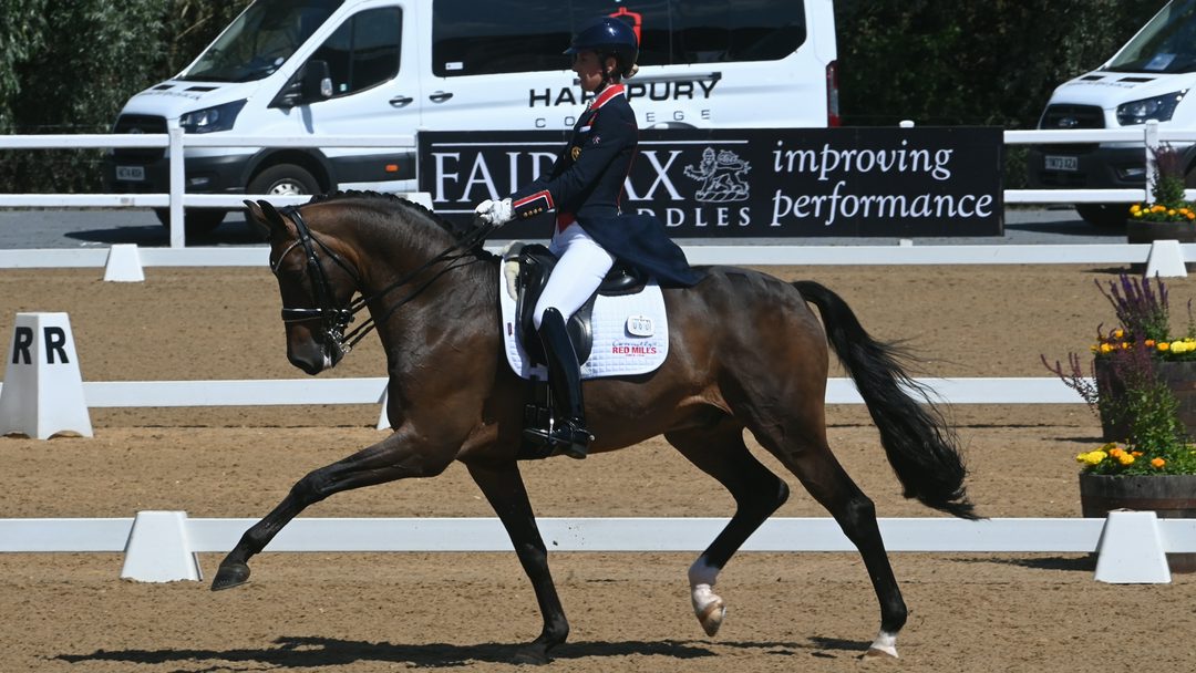 Charlotte Dujardin riding Brave Heart II in the grand prix at Hartpury Festival of Dressage
